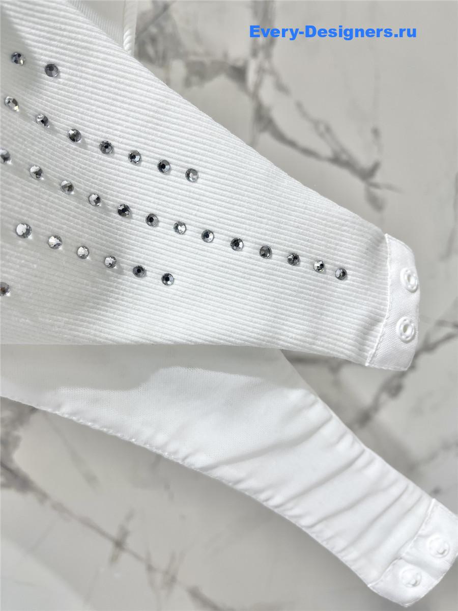 Sa1nt Lau*nt crystal-embellished bodysuit