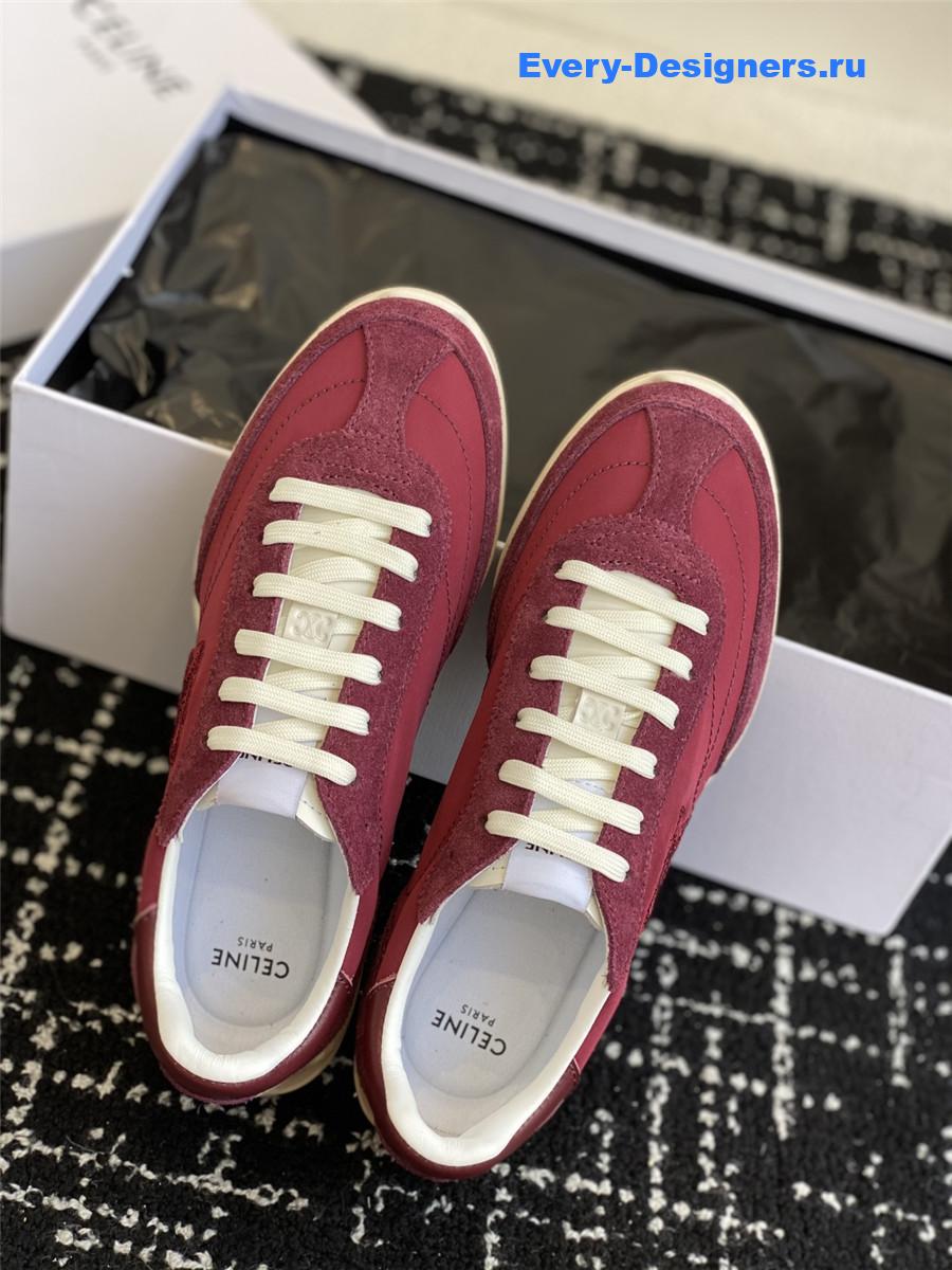 Ce1i*e racer burgundy sneakers