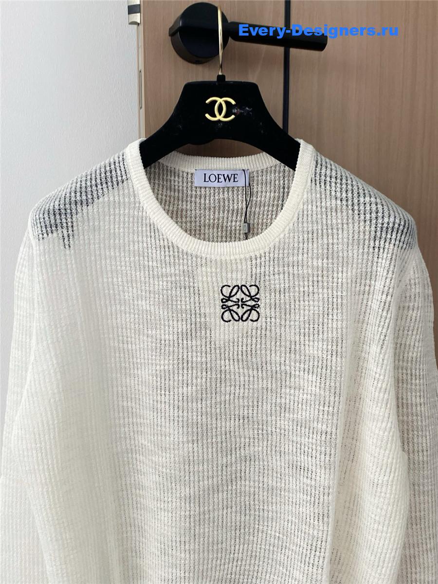 L0ew* embroidered hollow long sleeve