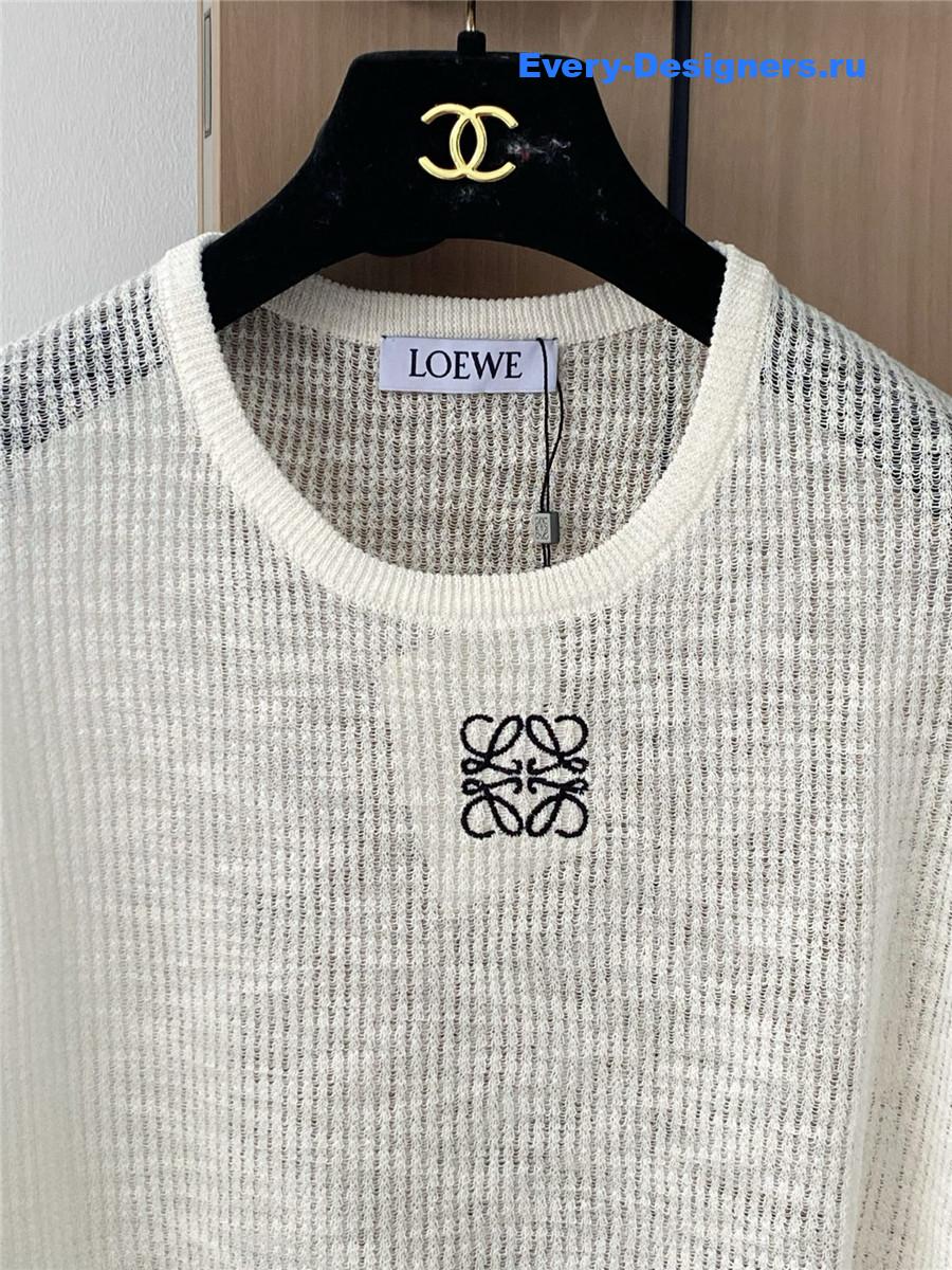 L0ew* embroidered hollow long sleeve