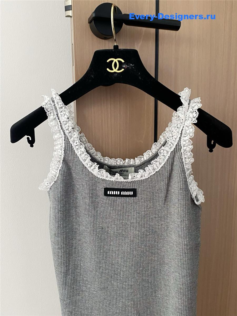 Miu Miu Grey Lace Vest