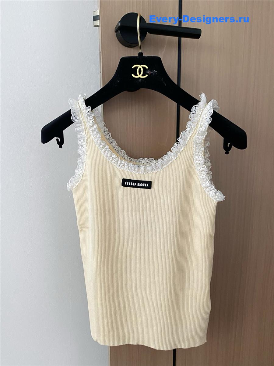 Miu Miu Beige Lace Vest