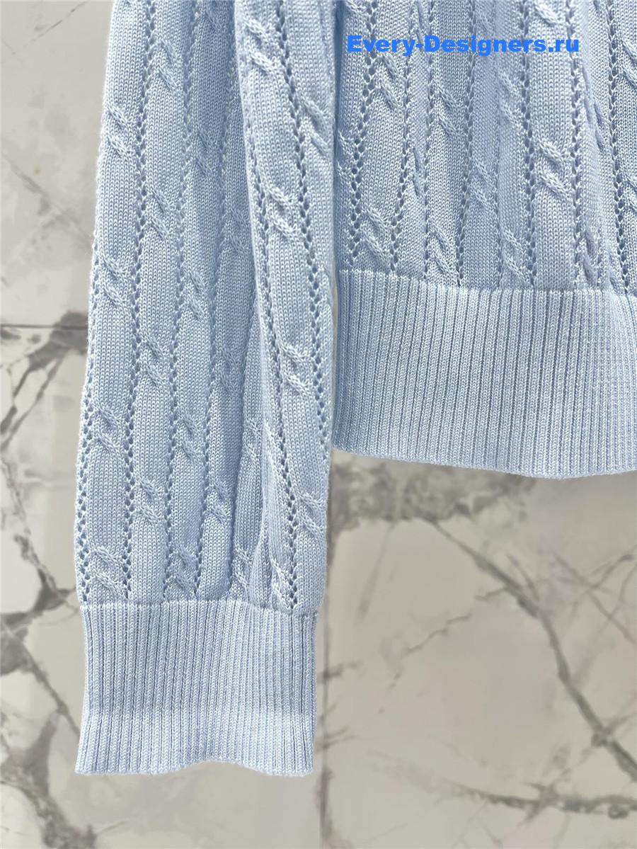 L0ew* ruffled hollow knit cardigan