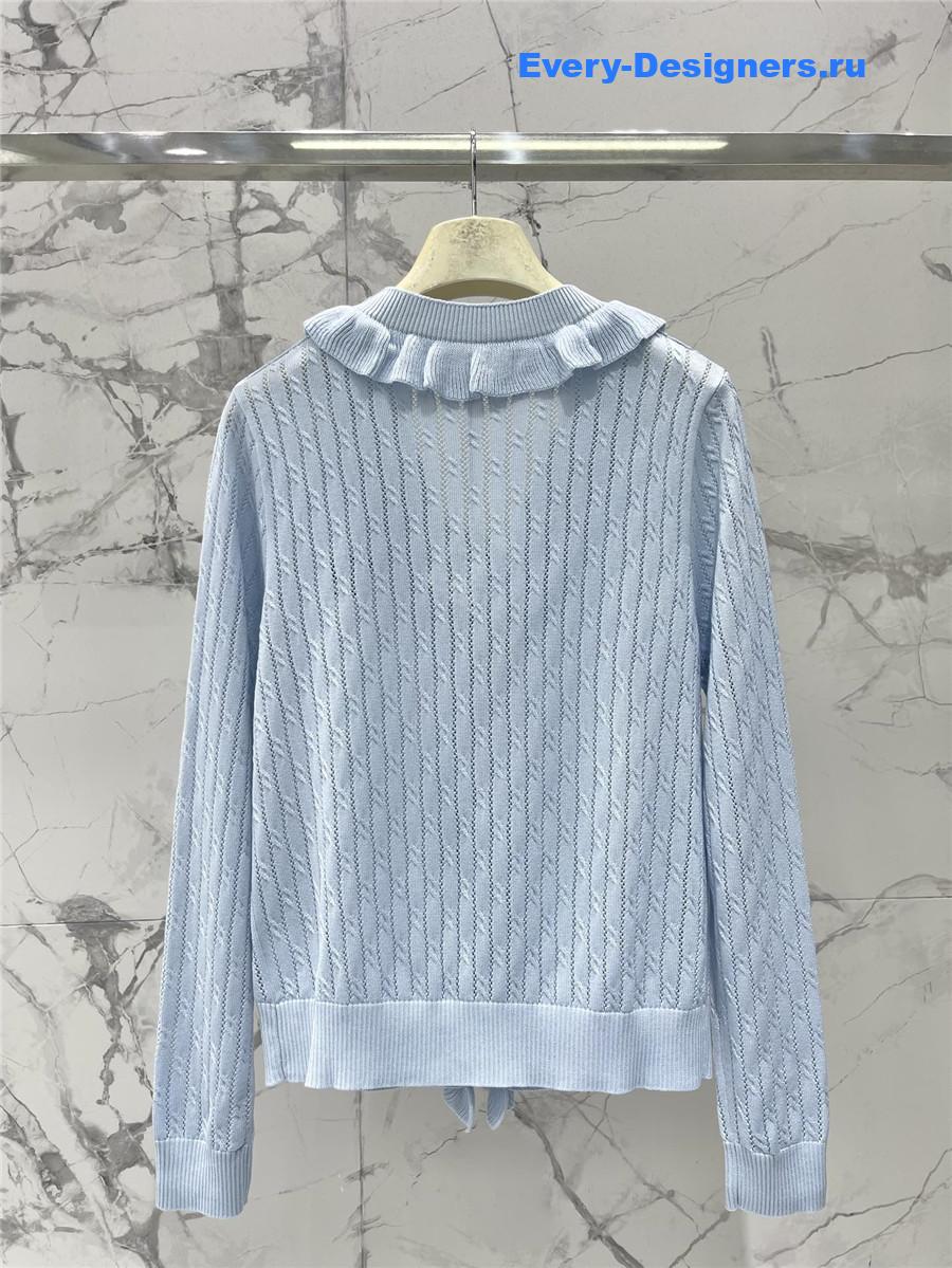 L0ew* ruffled hollow knit cardigan