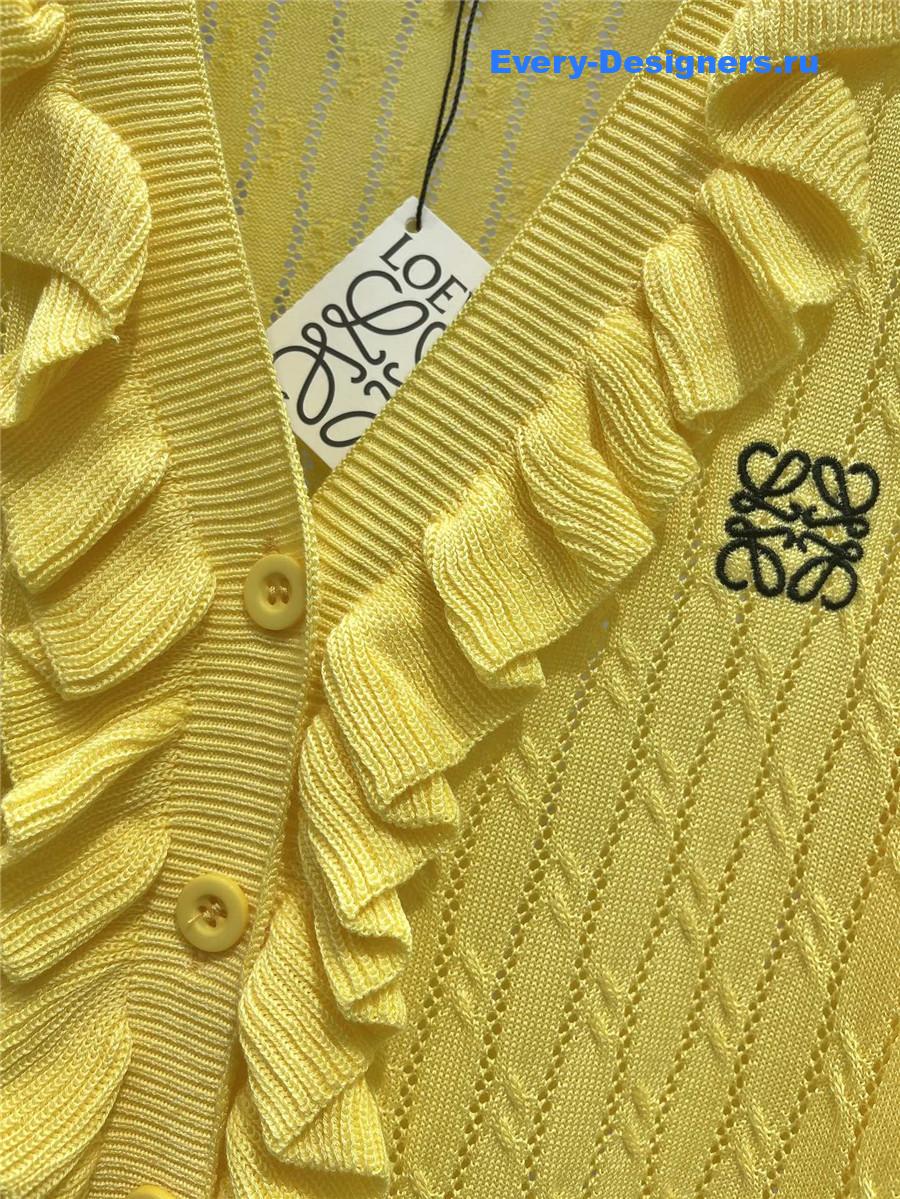 L0ew* yellow ruffled knit cardigan