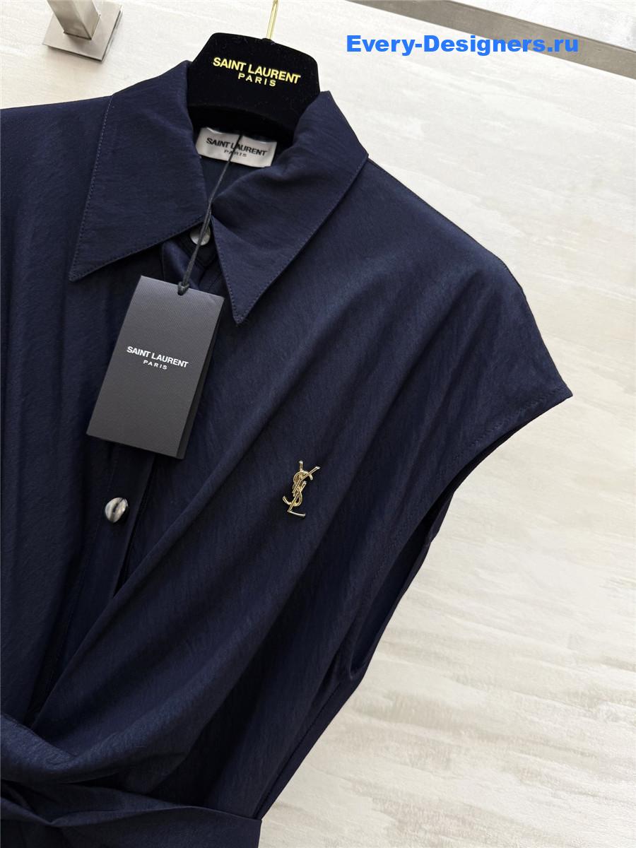Sa1nt Lau*nt blue cotton shirtdress