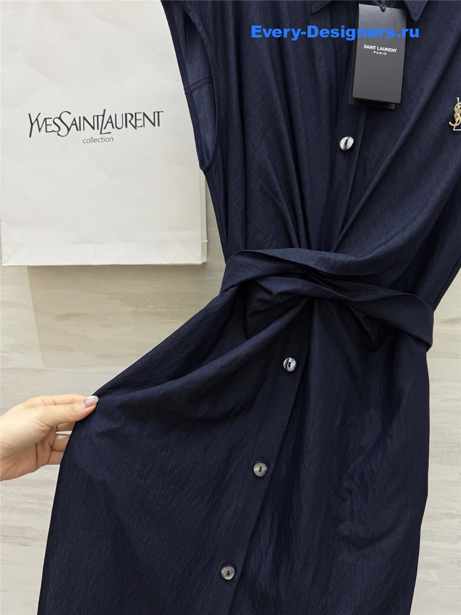 Sa1nt Lau*nt blue cotton shirtdress