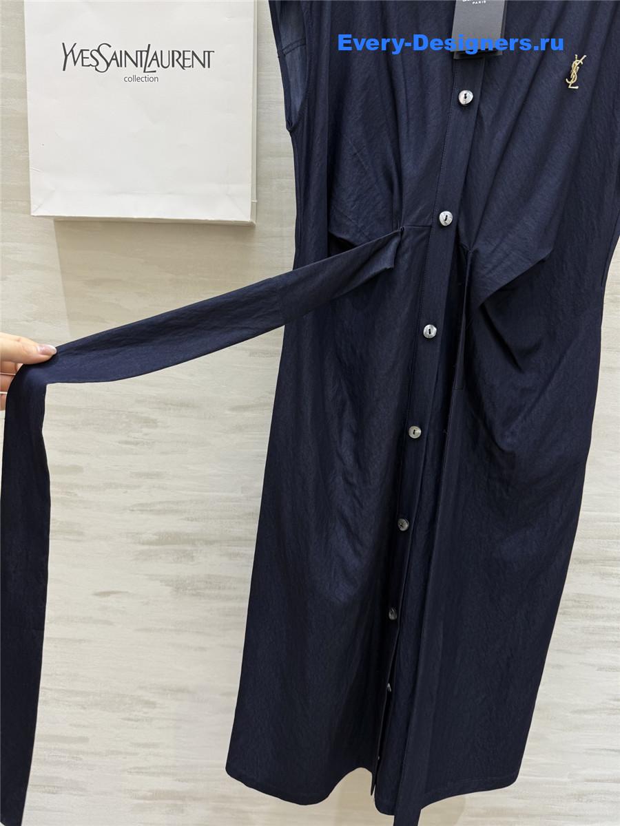 Sa1nt Lau*nt blue cotton shirtdress