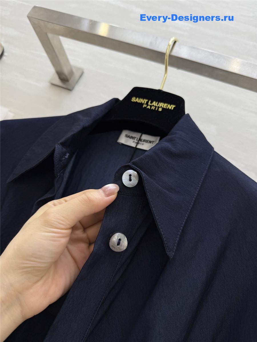 Sa1nt Lau*nt blue cotton shirtdress