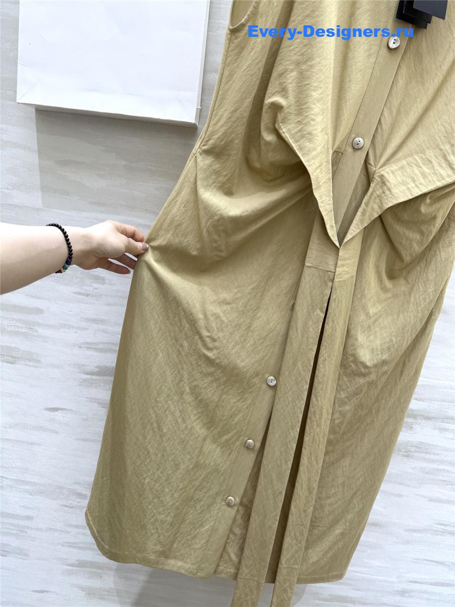 Sa1nt Lau*nt beige cotton shirtdress