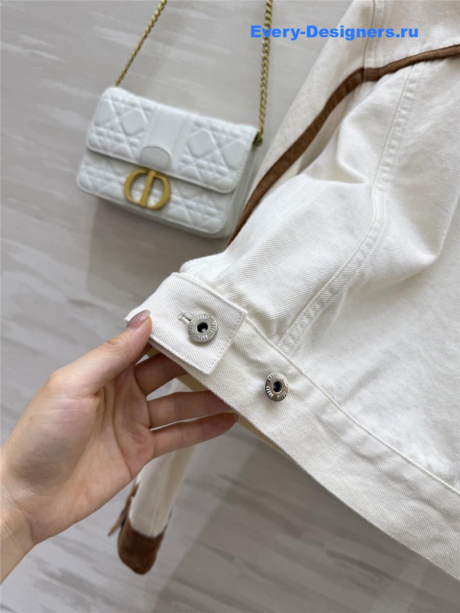 Miu Miu White Patchwork Denim Jacket
