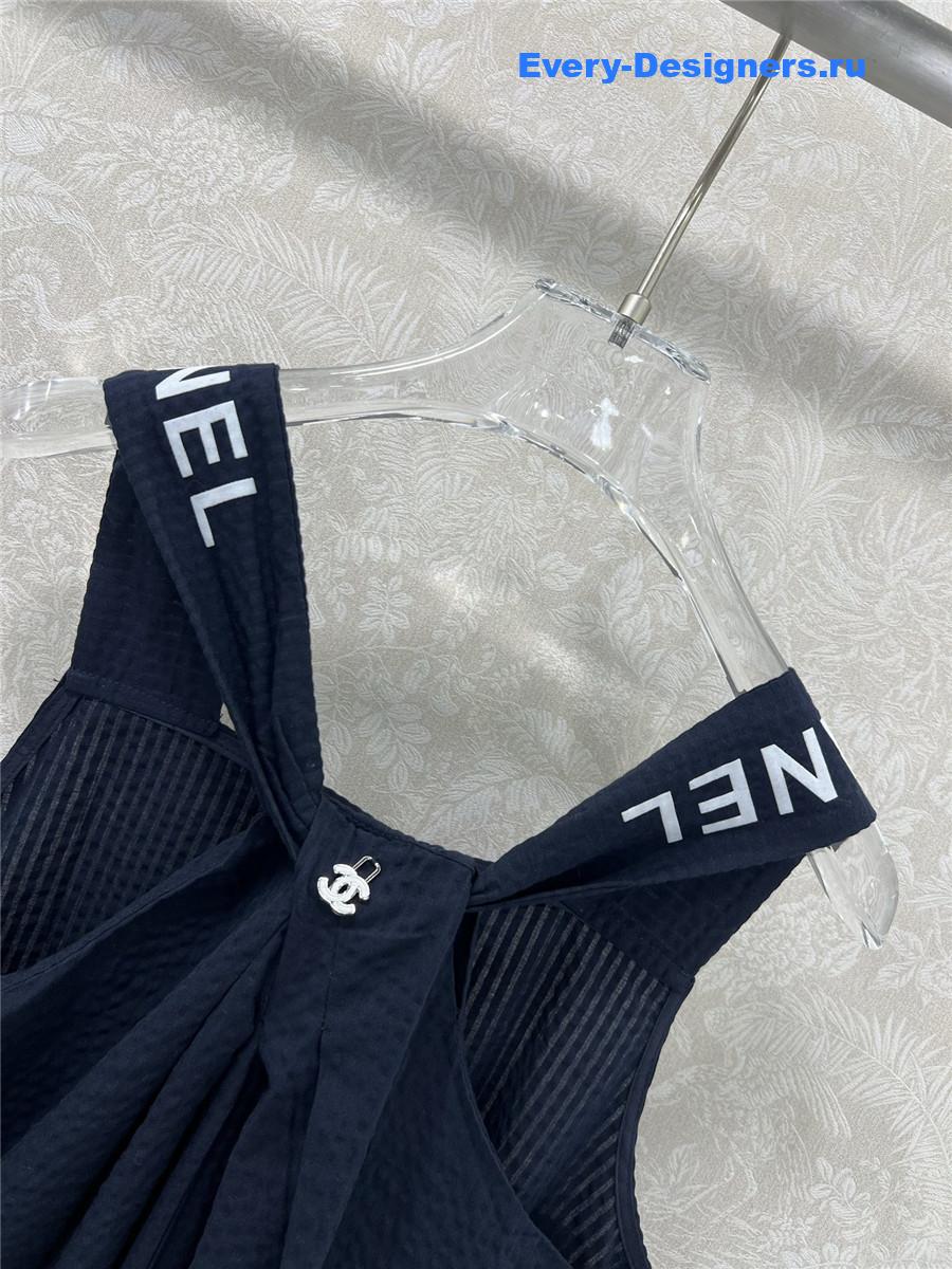 Ch**el dark blue slit skirt