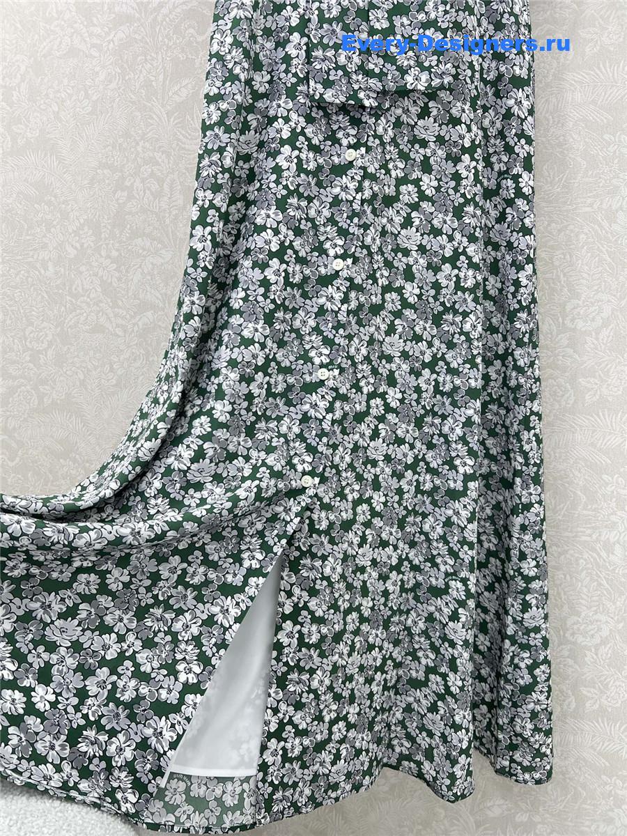 Miu Miu Floral Puff Sleeve Maxi Dress