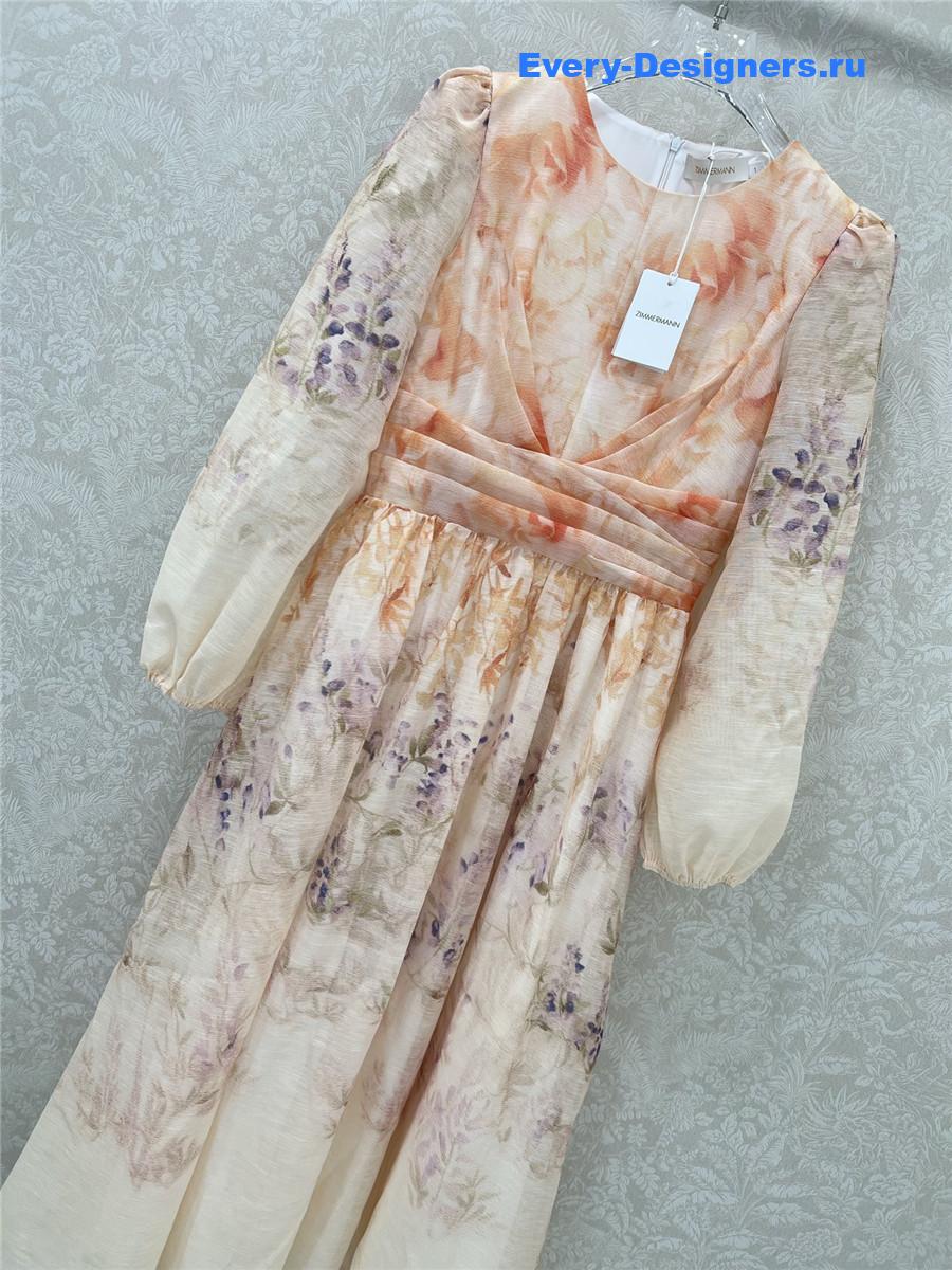 Zimm Floral Pleated Maxi Dress