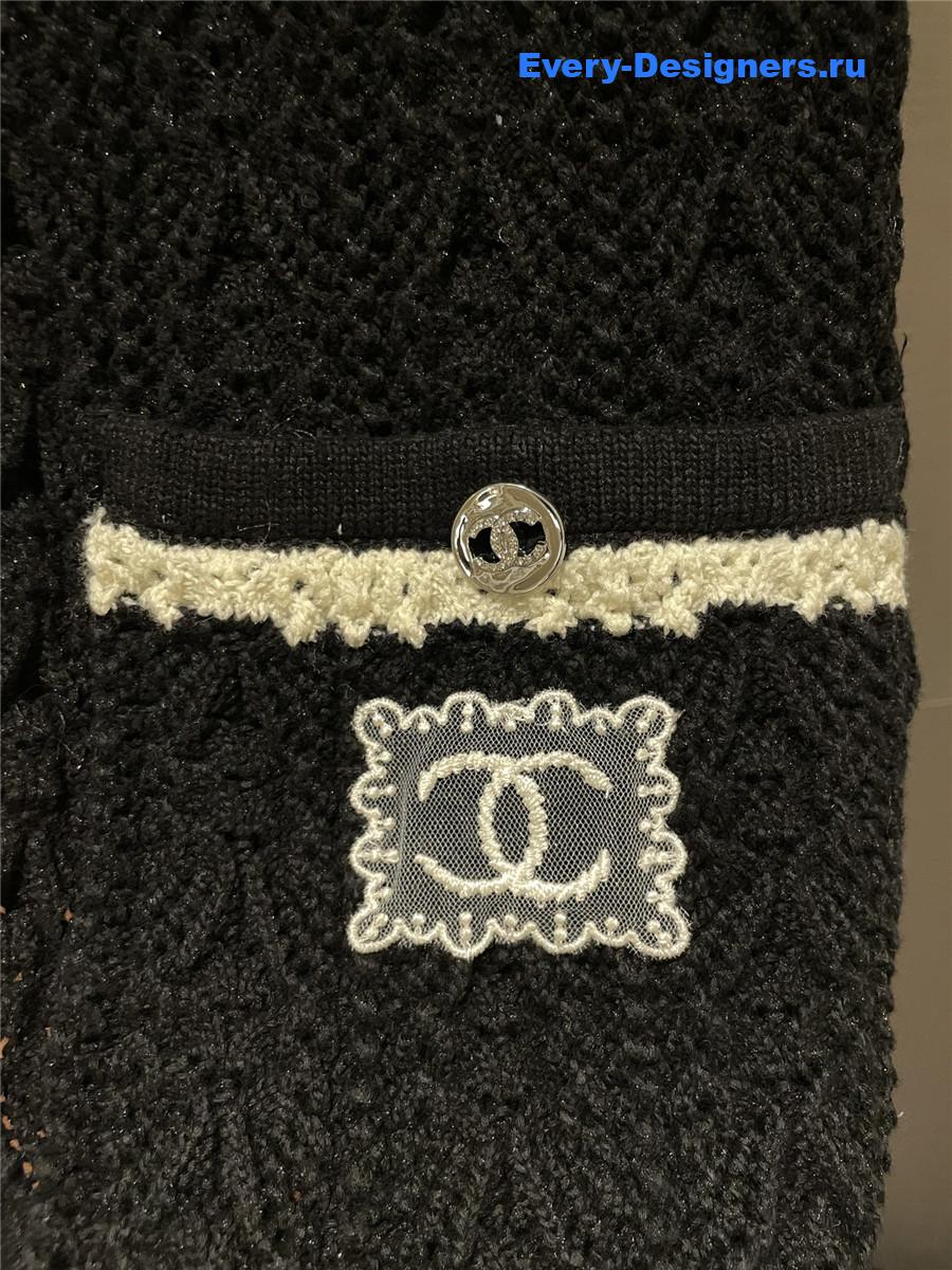 Ch**el black & white knit cardigan