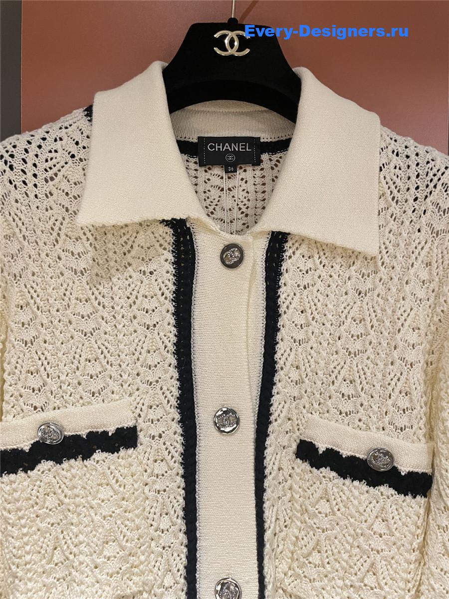 Ch**el white knit cardigan
