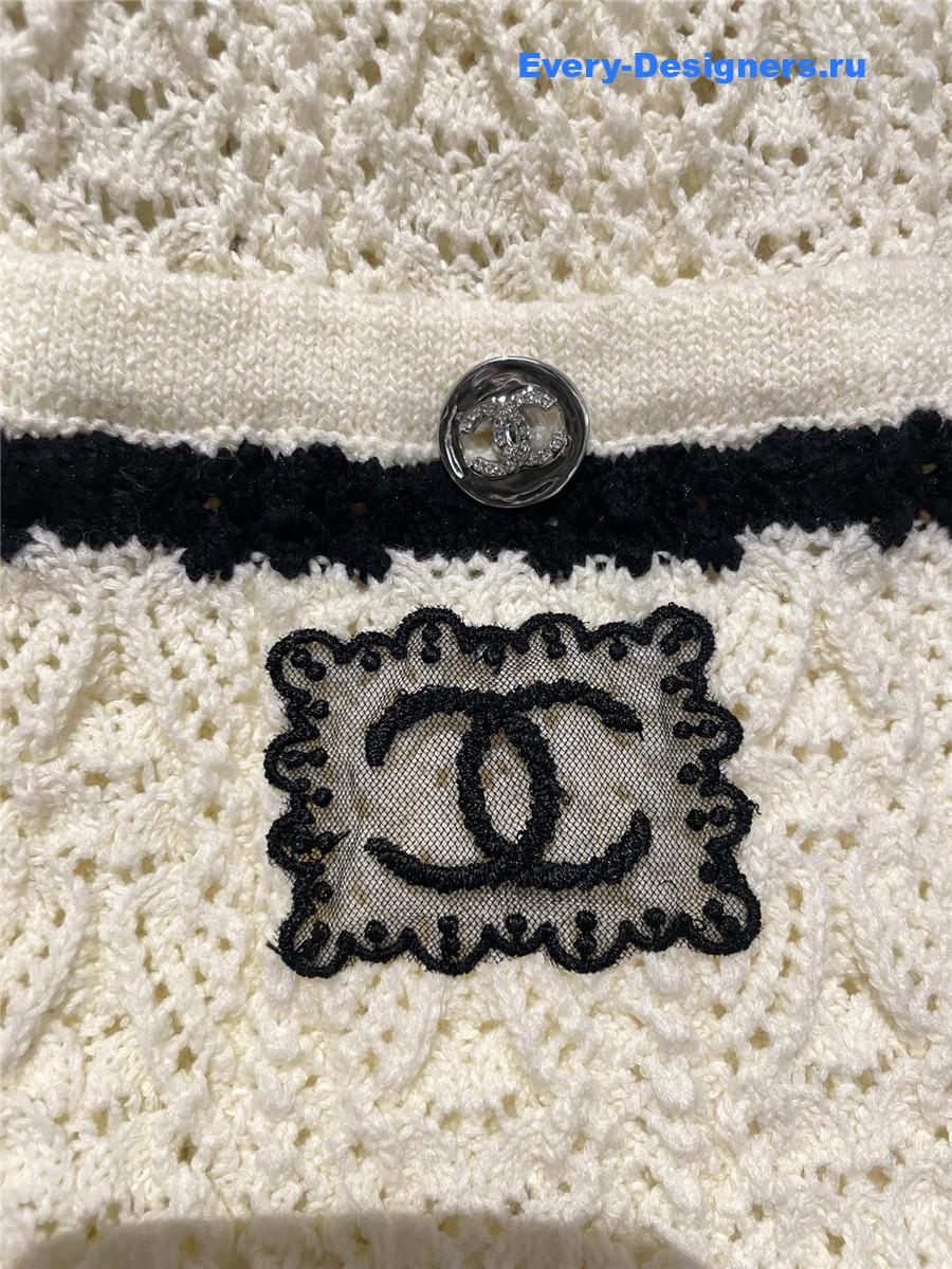 Ch**el white knit cardigan