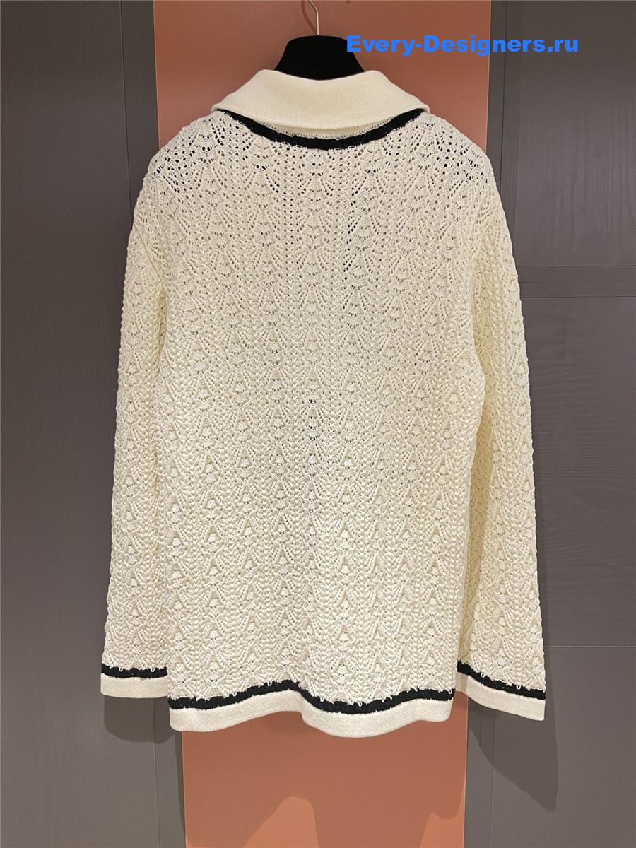 Ch**el white knit cardigan