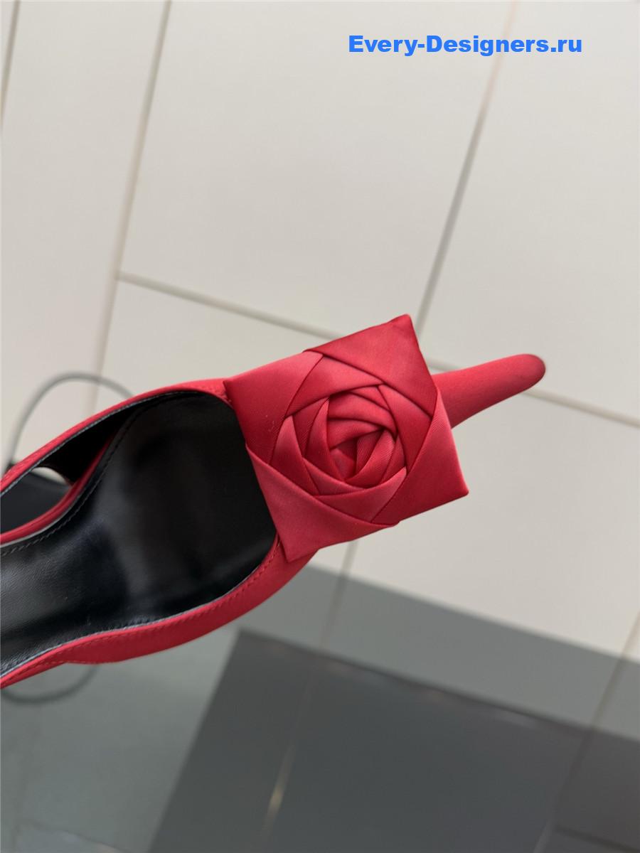 Sa1nt Lau*nt floral slingback pumps in red