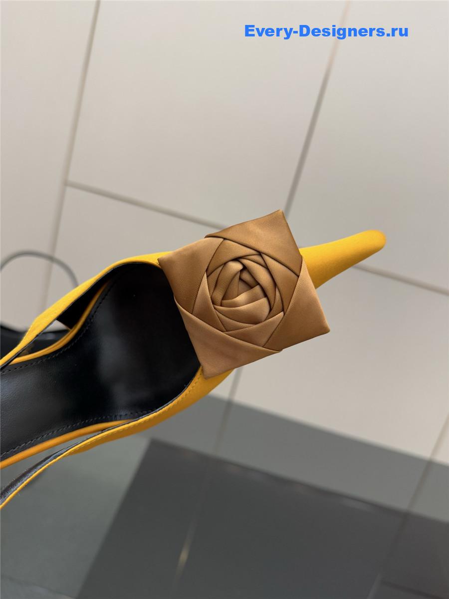 Sa1nt Lau*nt yellow floral pumps