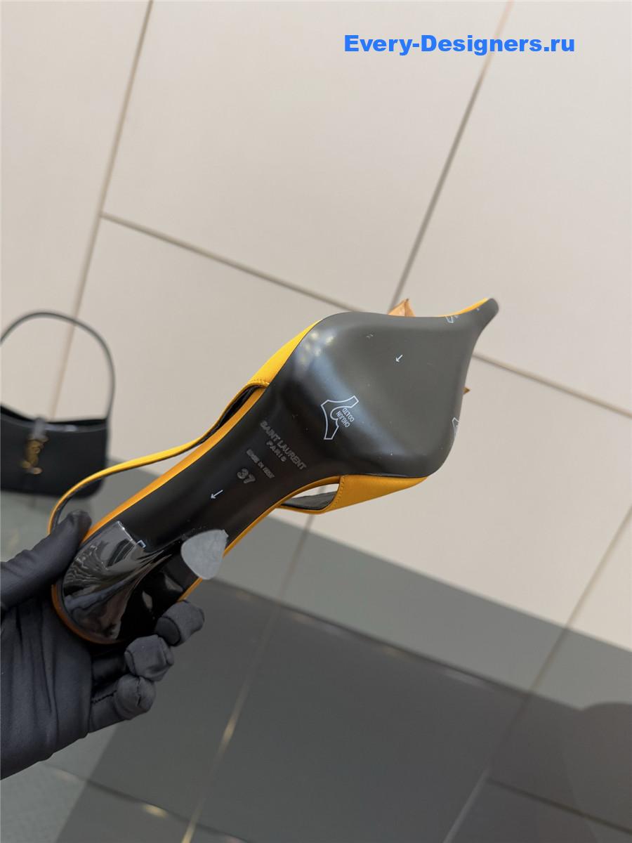 Sa1nt Lau*nt yellow floral pumps