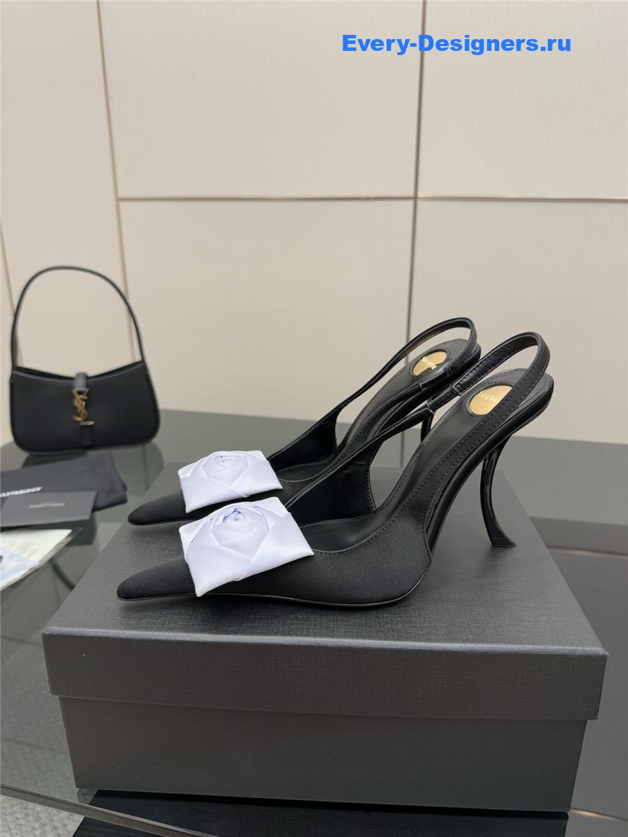 Sa1nt Lau*nt black floral pumps