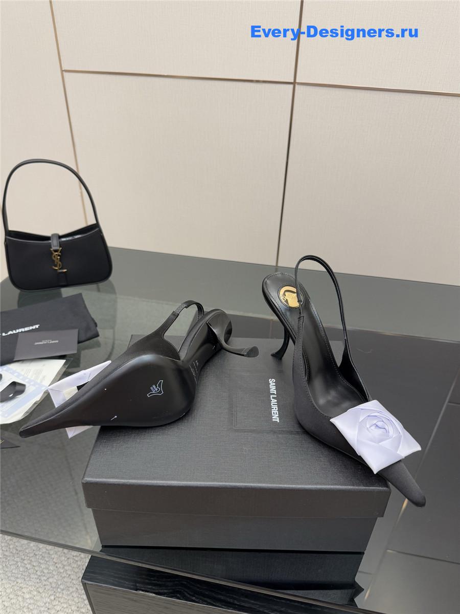 Sa1nt Lau*nt black floral pumps