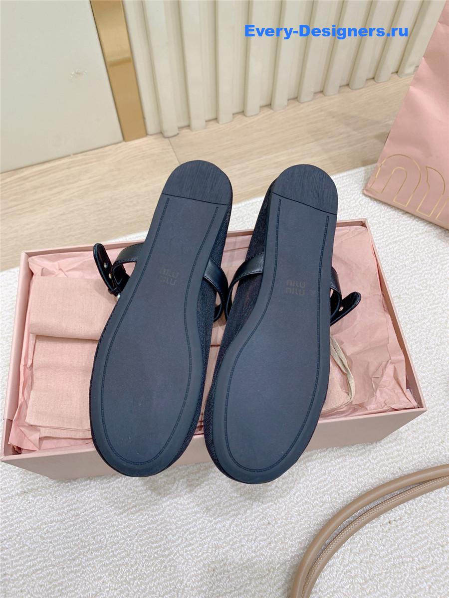 Miu Miu Black Mesh Ballerinas