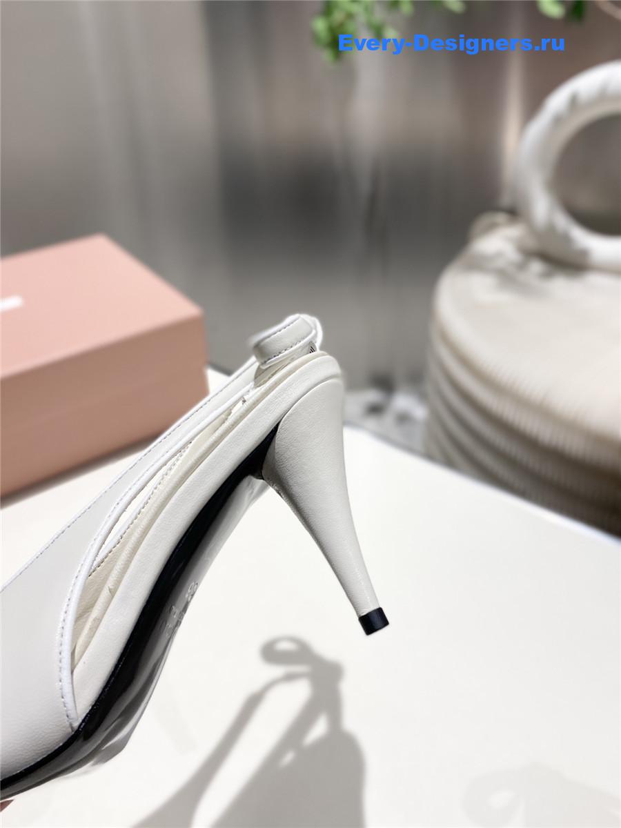 Miu Miu White Kitten Heel Pumps
