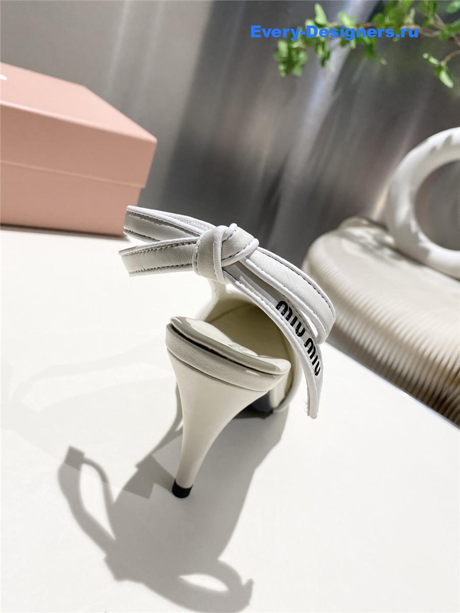 Miu Miu White Kitten Heel Pumps