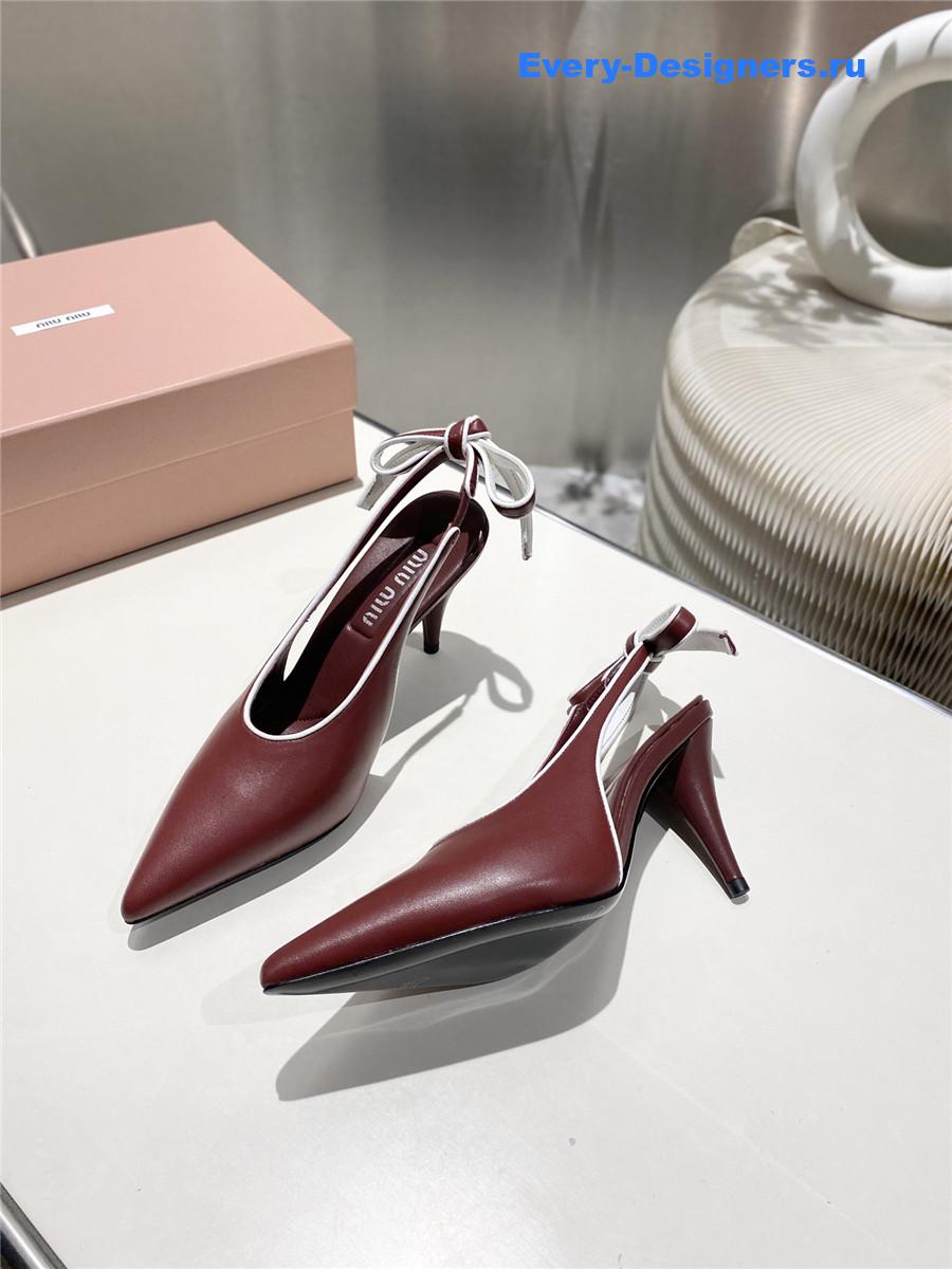 Miu Miu Burgundy Kitten Heel Pumps