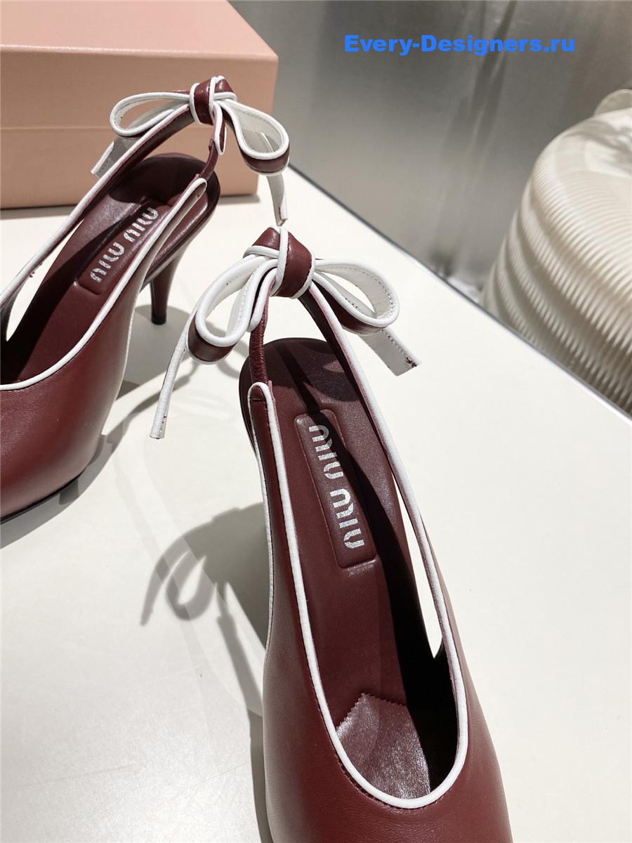 Miu Miu Burgundy Kitten Heel Pumps