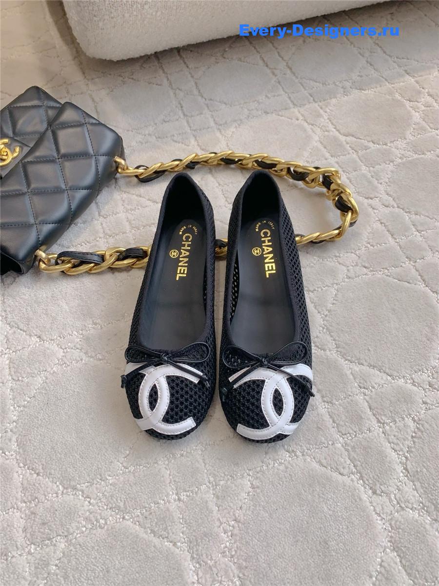 Ch**el black mesh flats
