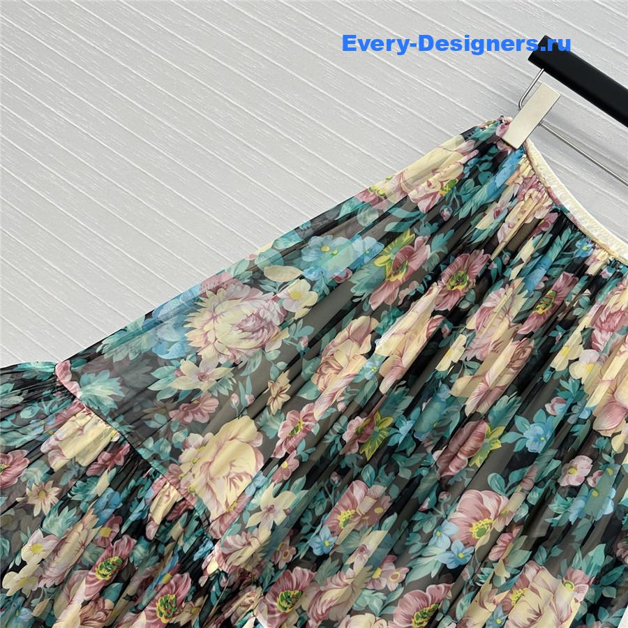 Chloé Green Silk Chiffon Maxi Skirt