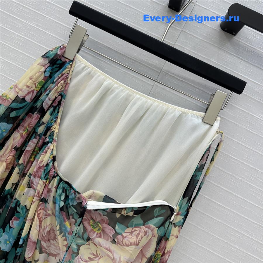 Chloé Green Silk Chiffon Maxi Skirt