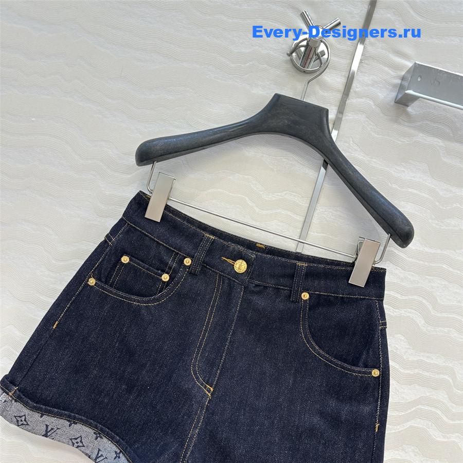 l0vis Vvtt0n blue monogram denim shorts