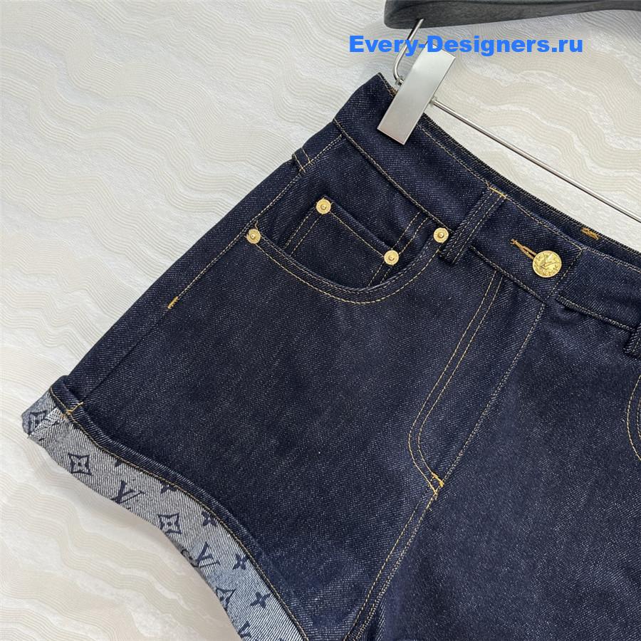 l0vis Vvtt0n blue monogram denim shorts