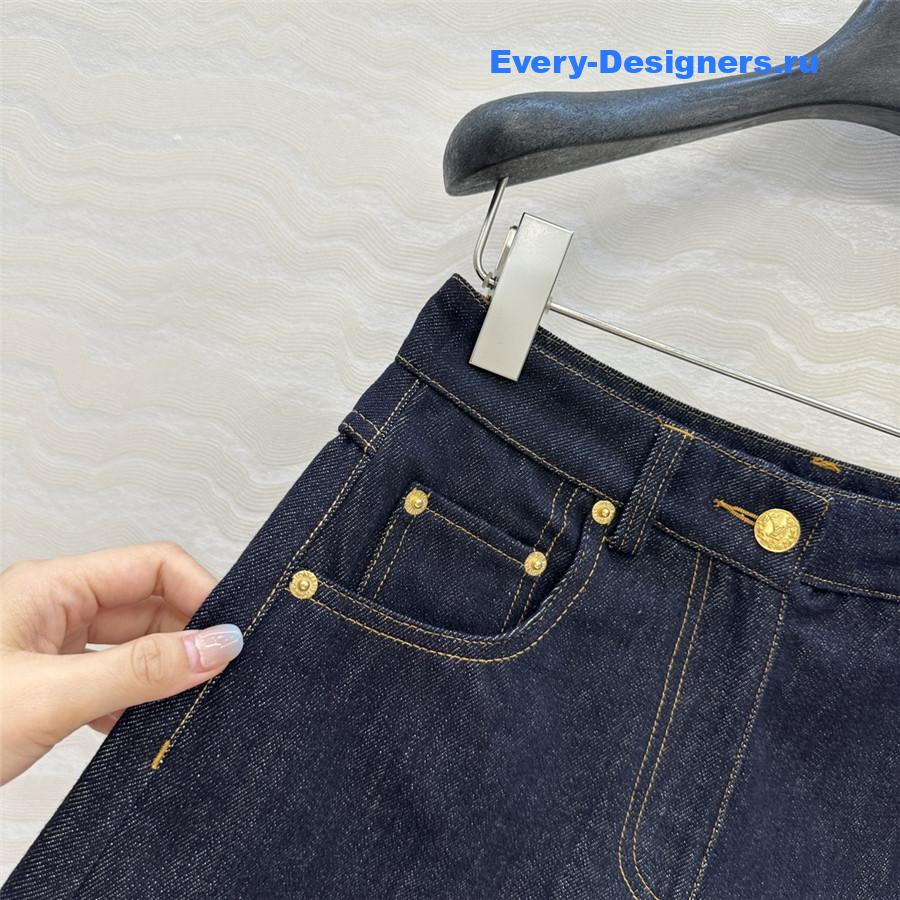 l0vis Vvtt0n blue monogram denim shorts