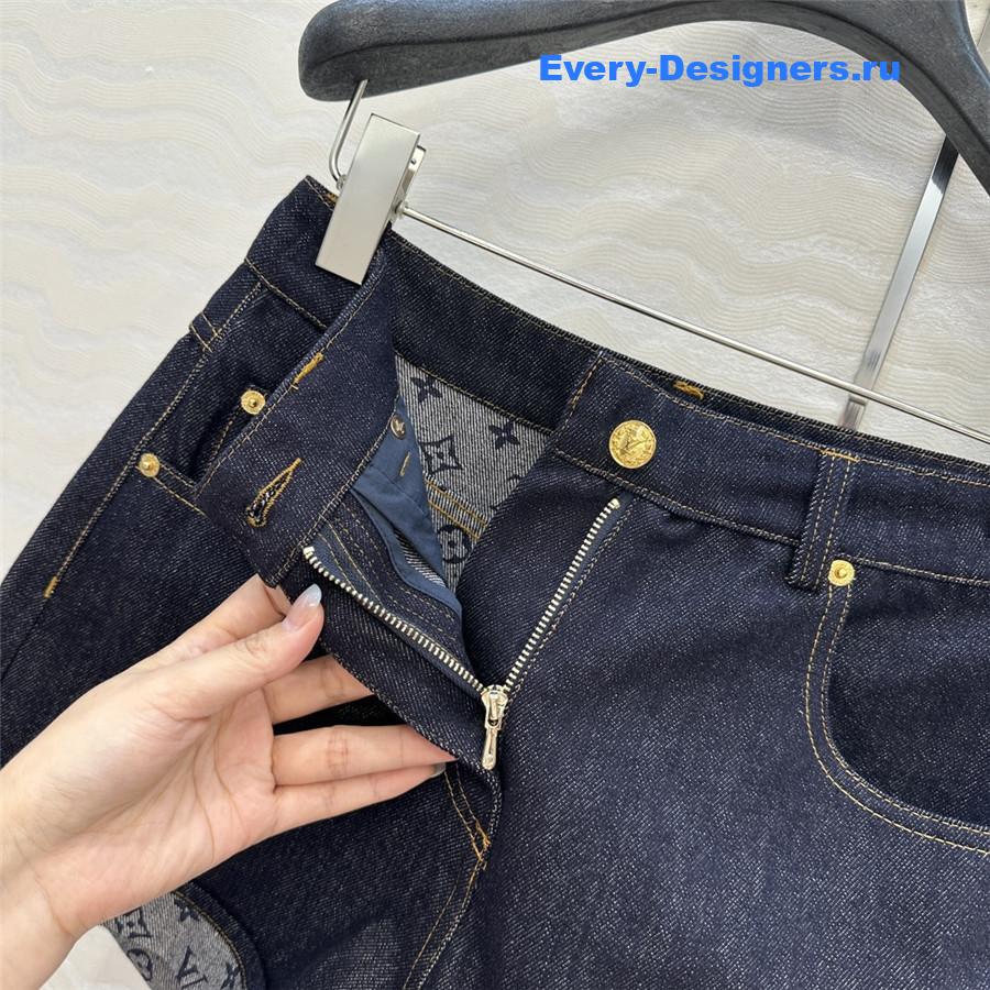 l0vis Vvtt0n blue monogram denim shorts