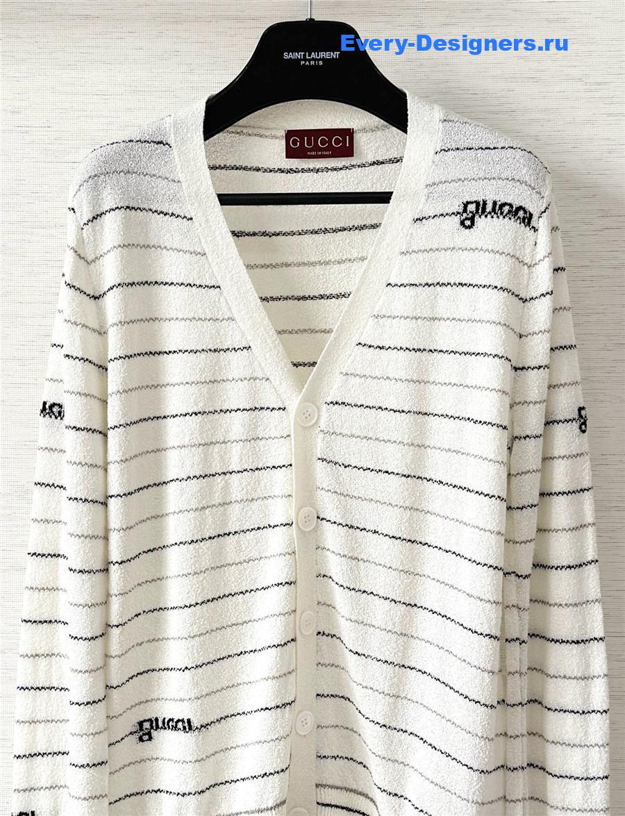 Gvc*1 striped wool cardigan