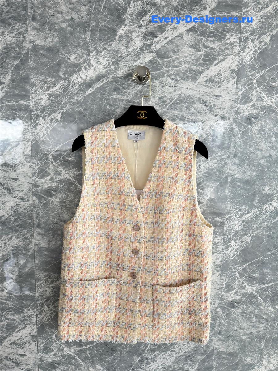 Ch**el yellow tweed pocket vest