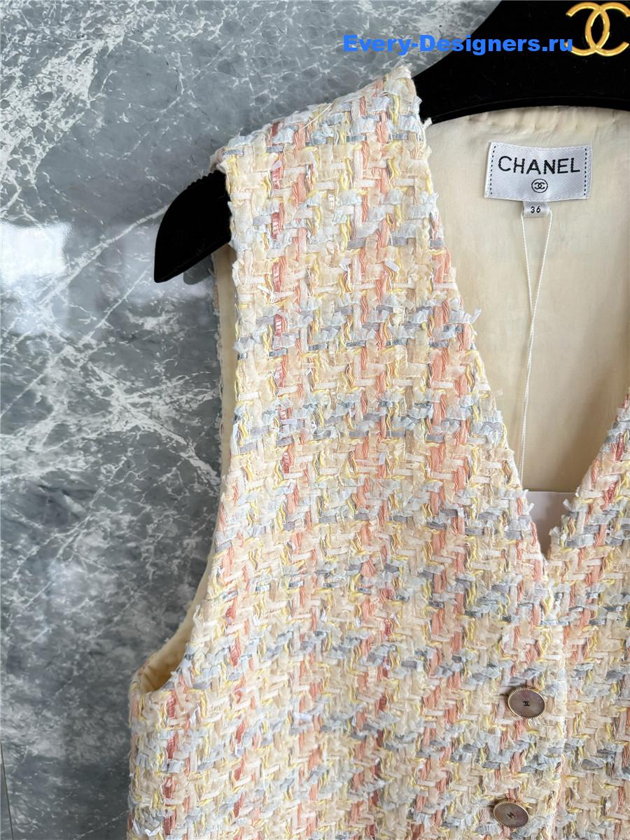 Ch**el yellow tweed pocket vest