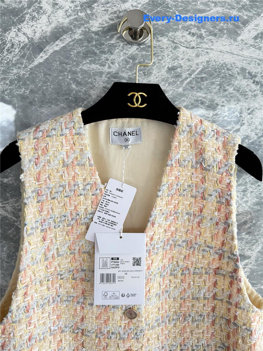 Ch**el yellow tweed pocket vest