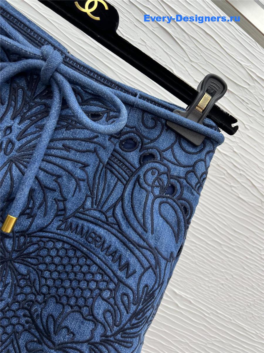 Zimm Coco Embroidered Denim Shorts