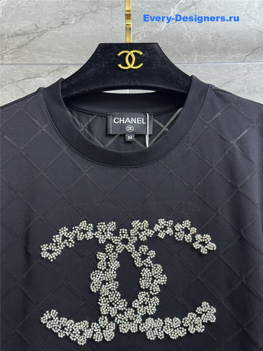 Ch**el black cc beaded t-shirt
