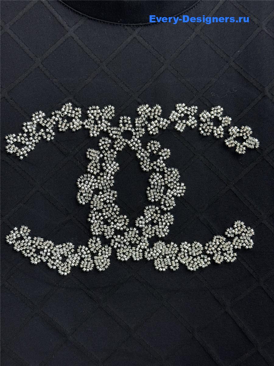 Ch**el black cc beaded t-shirt