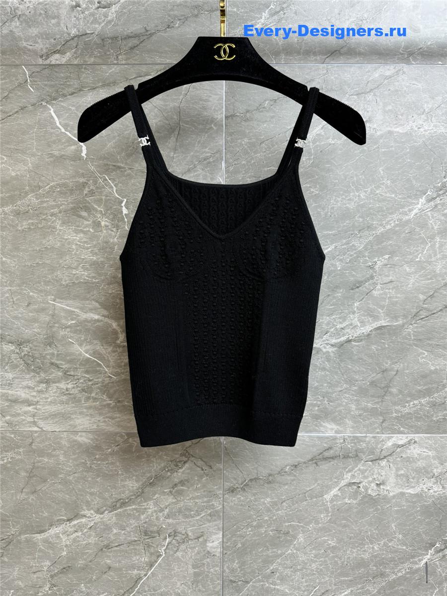 Ch**el black rhinestone camisole vest