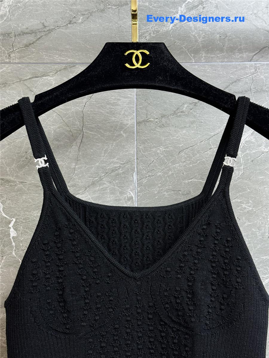 Ch**el black rhinestone camisole vest