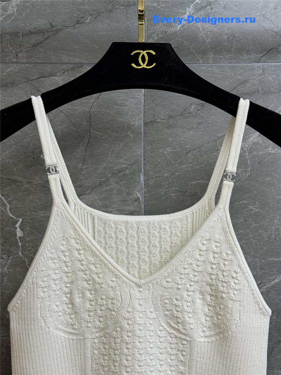 Ch**el white rhinestone camisole vest