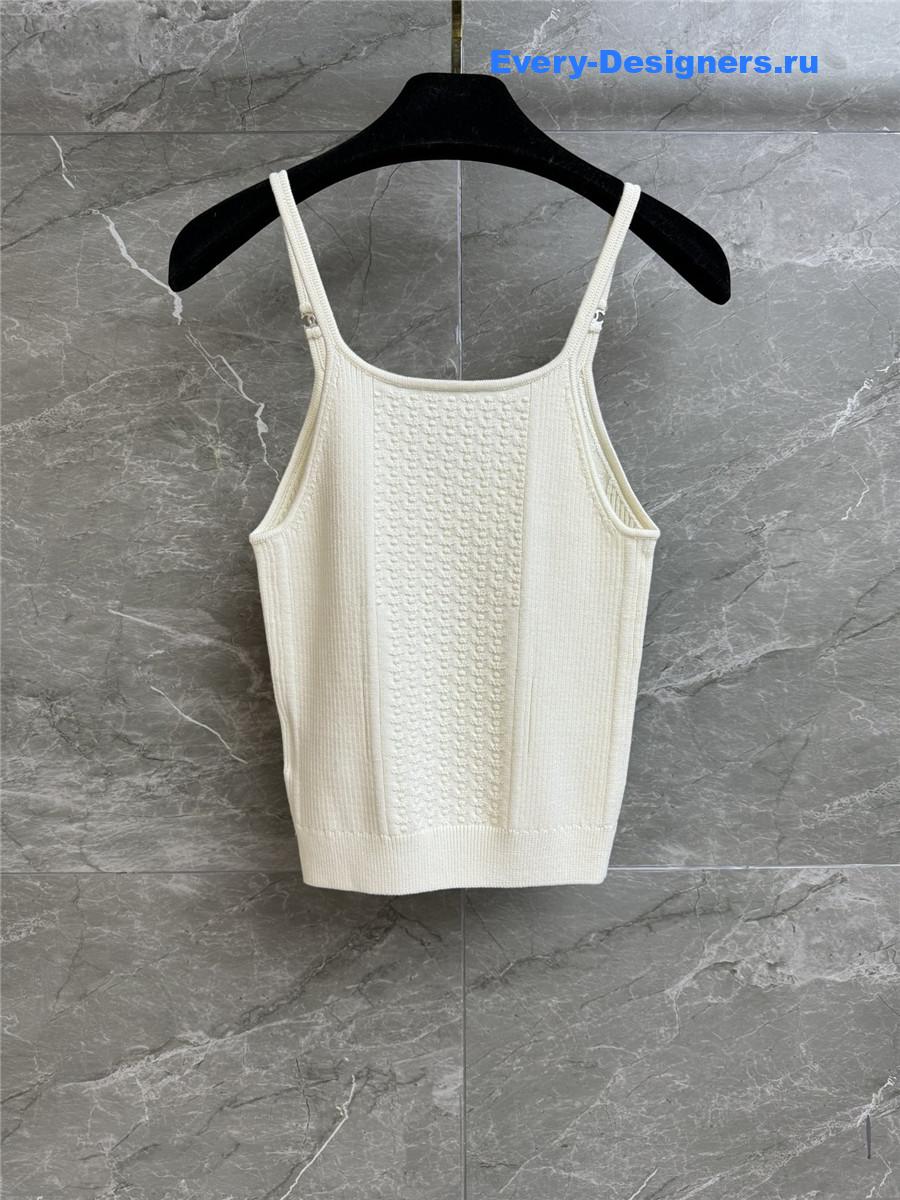 Ch**el white rhinestone camisole vest